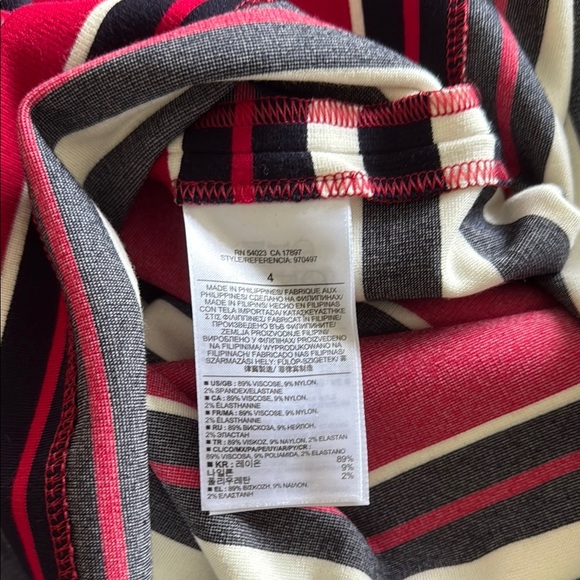 Banana Republic Striped Red and Navy Women's Dress Size 4 - Picture 7 of 7